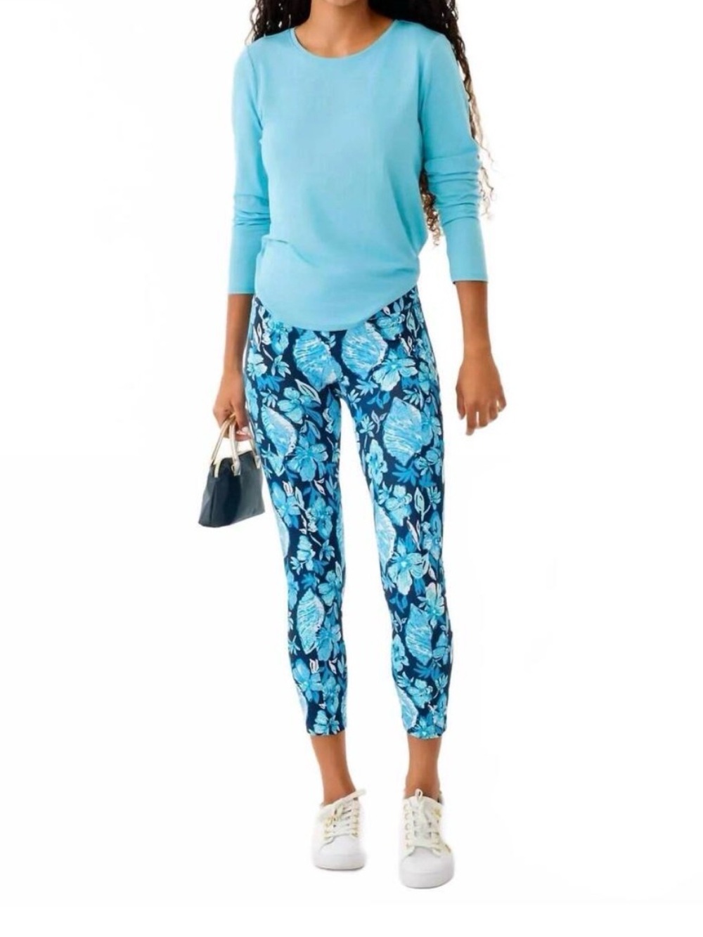 Lilly Pulitzer Navy & Aqua Floral Leggings